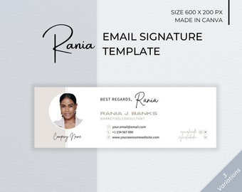 eMail Signature Canva Template with Photo | Modern e-Mail Signature | Business Signature Design | Professional e-Mail Signature for Gmail