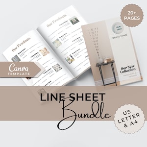 Más de 20 plantillas de hojas de líneas editables / Guía de precios de productos / Catálogo de productos al por mayor / Ventas de productos / Plantilla Canva / A4 / CARTA DE EE. UU.