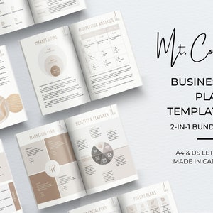 Business Plan Template, Professional Business Planner Proposal, Startup Workbook, Business Plan Analysis, Financial Projections, Side Hustle