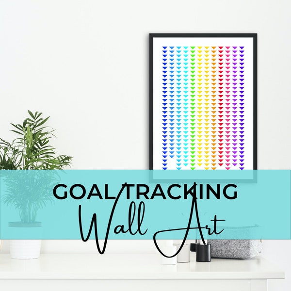 Goal Tracking Calendar Wall Art Printable | Goal Tracker | Yearly Goal Tracker | Fitness Goal Tracker | Sleep Tracker