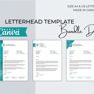 Paquete de plantillas Canva de membrete, membrete empresarial editable moderno, membrete para pequeñas empresas, plantilla de membrete profesional