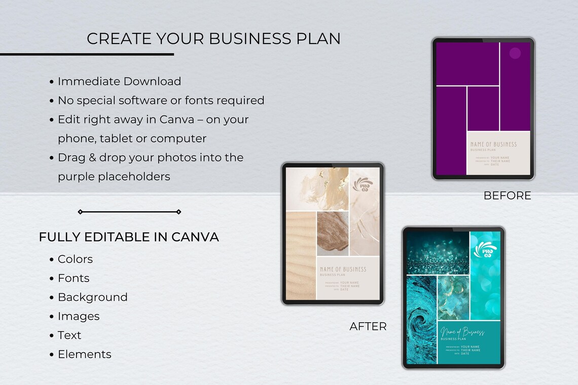 Business Plan Template, Professional Business Planner Proposal, Startup ...