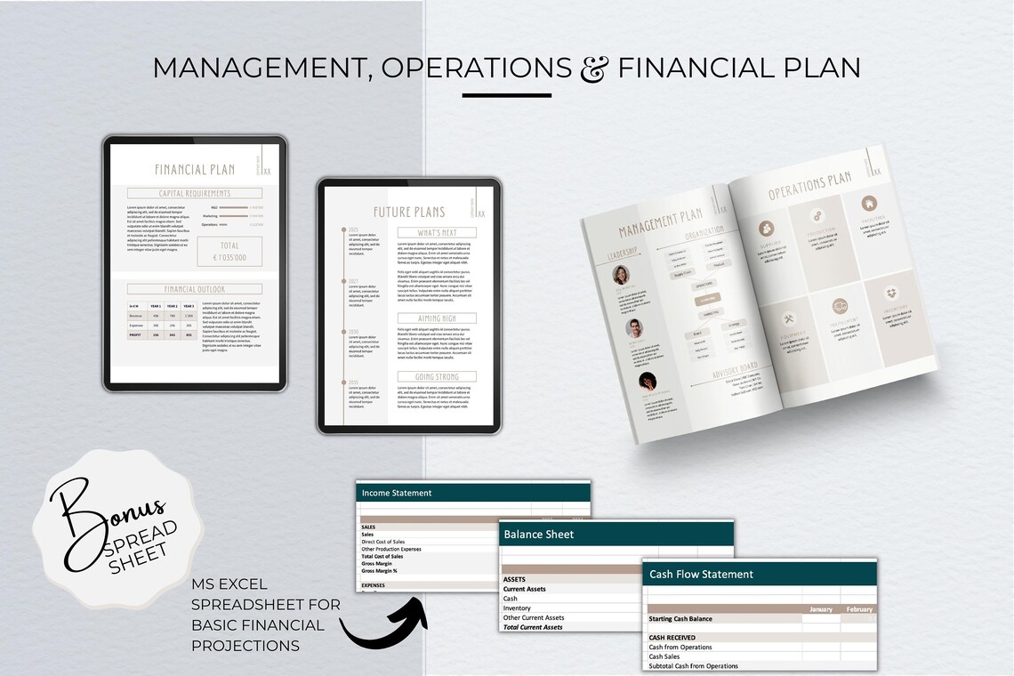 Business Plan Template, Professional Business Planner Proposal, Startup ...