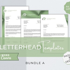 Paquete de plantillas Word+Canva de membrete, membrete empresarial editable moderno, membrete para pequeñas empresas, plantilla de membrete profesional