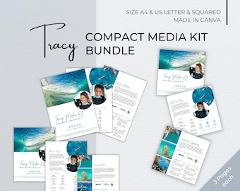 Modernes Media Kit Canva Template, Influencer Pressemappe, A4 & US Letter