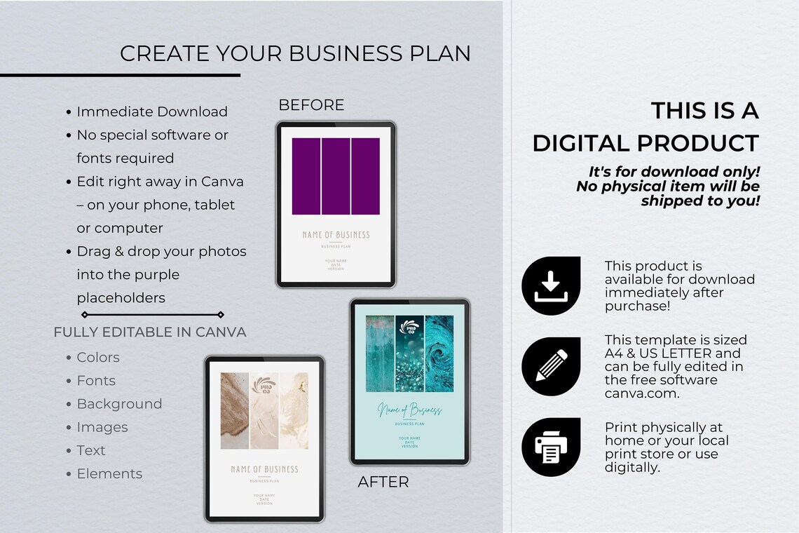 Business Plan Template, Professional Business Planner Proposal, Startup ...