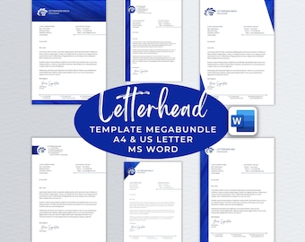 Letterhead Word Template Bundle, Modern Editable Business Letterhead, Letterhead for Small Business, Professional Letterhead Template