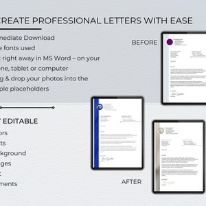 Post Basic Letter Editable Letterhead Template Bundle, Modern Business Design (MS Word ...