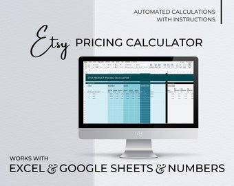 Spreadsheet met Etsy-prijscalculator, winst kleine bedrijven (digitale download)
