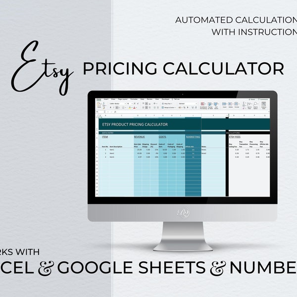 Etsy Product Pricing Calculator, Fully Editable Spreadsheet, Etsy Pricing Calculator, Small Business Profit Calculator, Etsy Fee Calculator