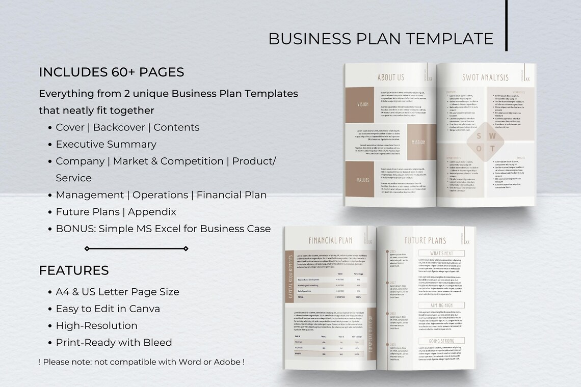 Business Plan Template, Professional Business Planner Proposal, Startup ...