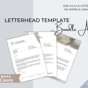 Paquete de plantillas de membrete Canva y Word, membrete comercial editable moderno, membrete para pequeñas empresas, papelería comercial profesional
