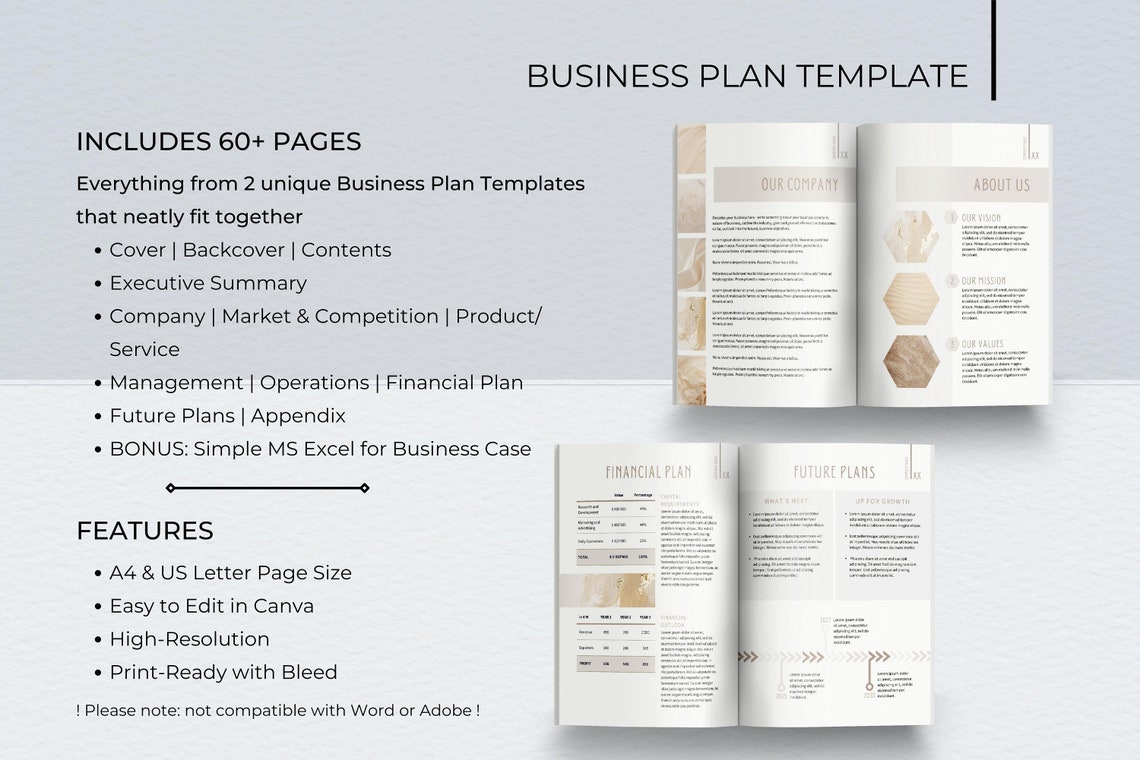Business Plan Template, Professional Business Planner Proposal, Startup ...