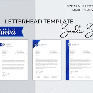 Modern Letterhead Canva Template: A4 & US Letter (Digital Download)
