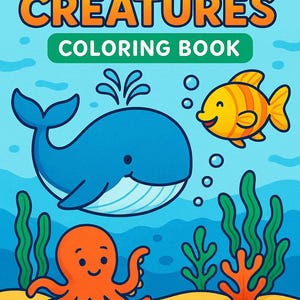 Ocean Creatures Coloring Book for Kids –  Fun Sea Animal Pages | Printable Underwater Activity Book | coloring pages for kids