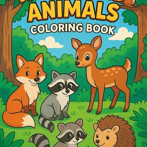森の動物たちのぬり絵 – 楽しい森の動物たちのぬり絵ページ | 幼児・未就学児向けの印刷可能なぬり絵ページ