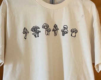 Hand Printed Mushrooms T-shirt