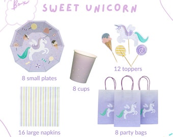 Unicorn Party Box | Unicorn plates | Unicorn Party | Decoration Pastels | Unicorn surprise bags | Unicorn party