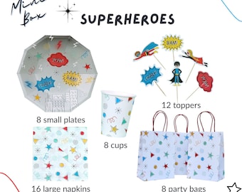 Superhero Party Box | Superhero Plates | Superhero kit | Superhero Decoration | Superhero Party | Superhero party