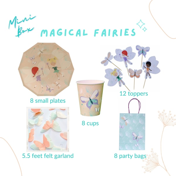 Fées Magiques Boîte à Fête | Assiettes Fées | Gobelets Fées | Décoration Papillon | Magical Fairies party