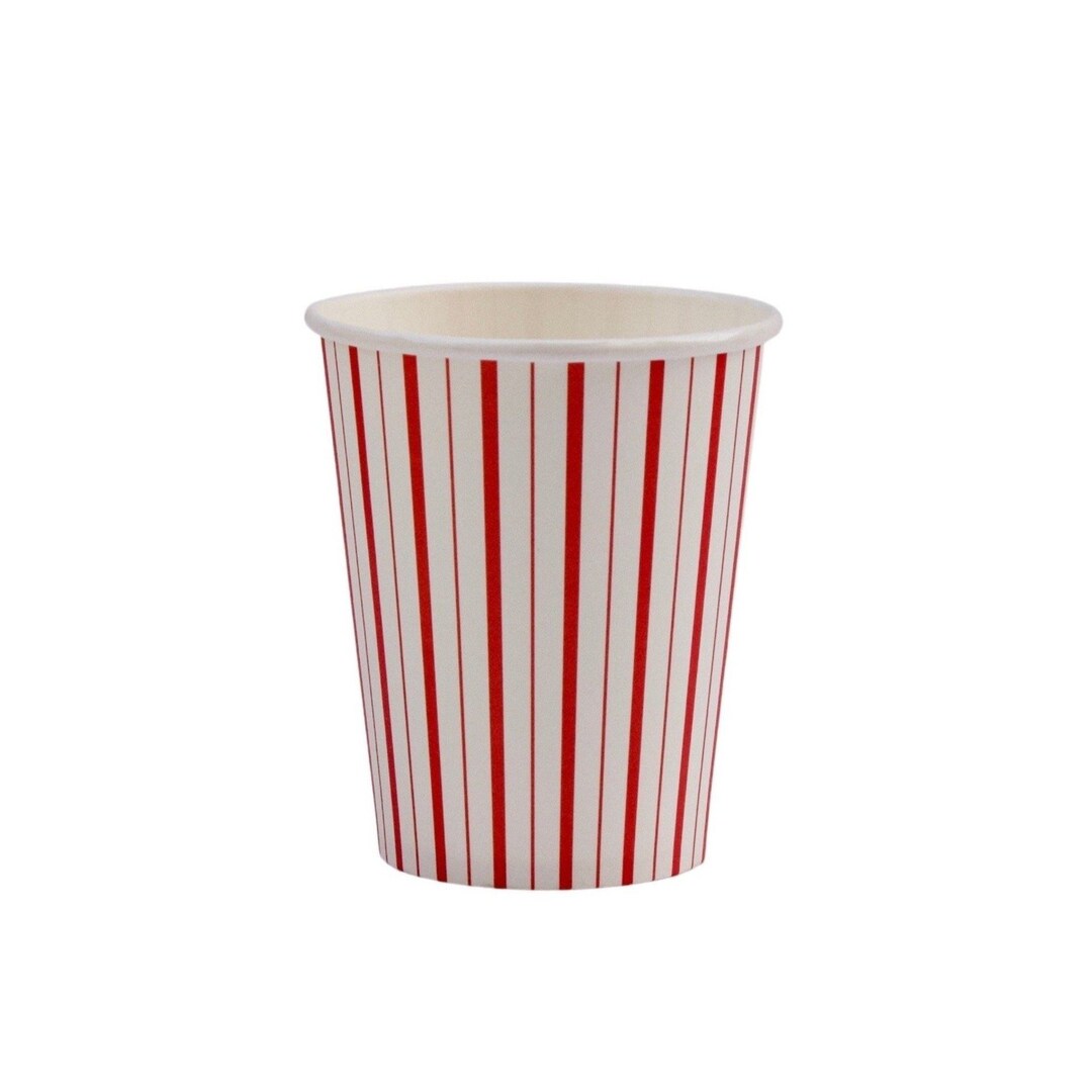 Red and White Striped Paper Cups - Etsy