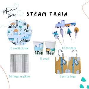 Mini Party Box Steam Train | Party items Train | Train | plates Party decoration Train