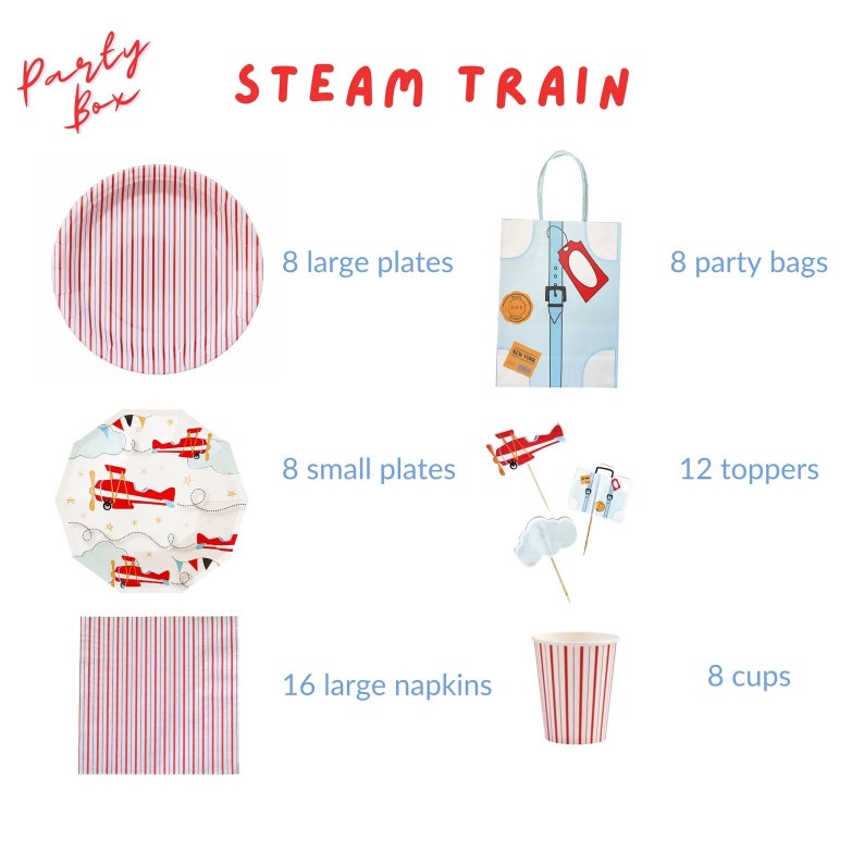 Party box Airplane Party items Airplane Airplane plates Party decoration Airplane