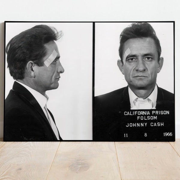 Johnny Cash, Celebrity Mugshot Pop Art Print, Contemporary Art, Giclée Poster Print, Printable Art Print, Modern Wall Art, Instant Download