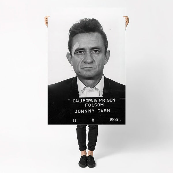 Johnny Cash, Celebrity Mugshot Pop Art Print, Vintage Portrait, Giclée Poster Print, druckbare Kunstdruck, moderne Wandkunst, Instant Download