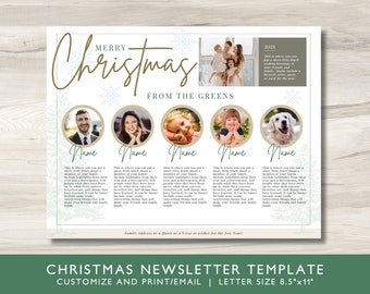 Christmas Newsletter Template   |  Canva Family Christmas Letter  |  Canva Template  |  Digital Newsletter  |  Evergreen Newsletter