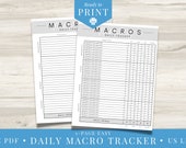 Macro Tracker Printable Template  |  Health and Fitness Planner  |  Calorie Counter PDF  |  Canva Template  |  Nutrition Meal Plan