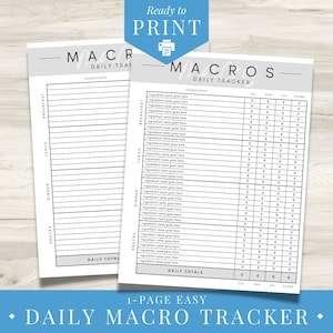 Makro Tracker Druckbare Vorlage | Gesundheits- und Fitnessplaner | Kalorienzähler PDF | Canva Template | Ernährung Speiseplan