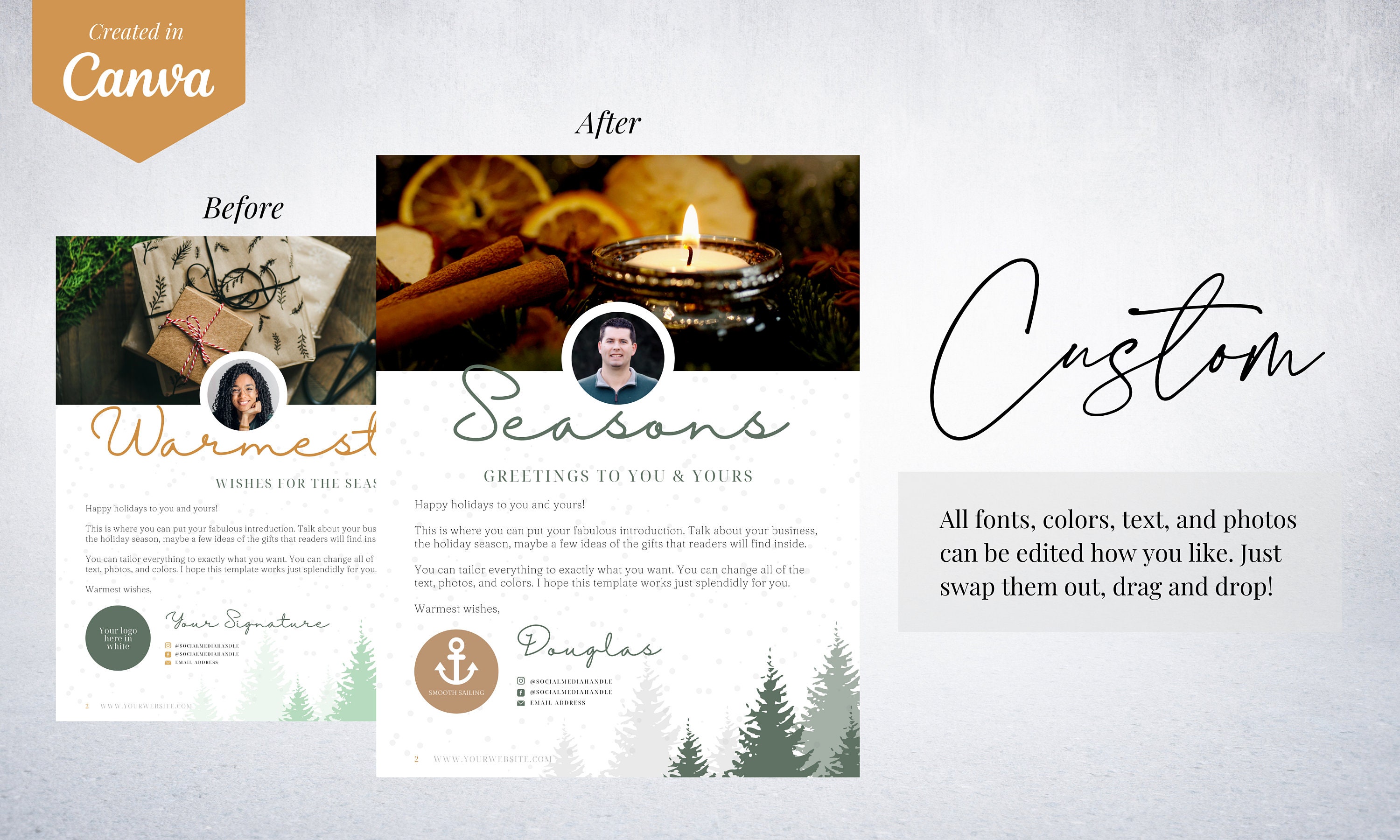 Evergreen Christmas Gift Guide Template Editable Canva Christmas Gift