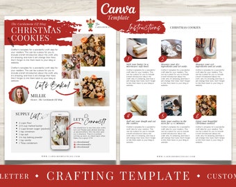 Craft Template Editable Canva  |  Blog Template Holiday Crafts  |  DIY Printable  |  Customized How to Instructions
