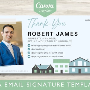 HOA Property Management Email Signature Canva Template  |  Small Business Editable Email Signature  |  Property Management Office Assets