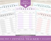 Simple Printable Fitness Tracker  |  PDF Exercise Journal  |  Clean and Minimalistic Health Planner  | Meal Planner