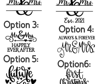 Mr. & Mrs. Custom Vinyl Decals!! Wedding!! Personalize Everything With Your Monogram!! Vinyl!! Decals!! Multiple Sizes!!