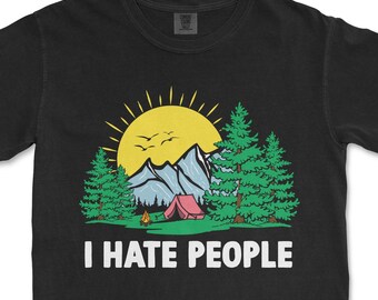 Funny Camping Shirt – Introvert Sarcastic Humor Tee, Comfort Colors