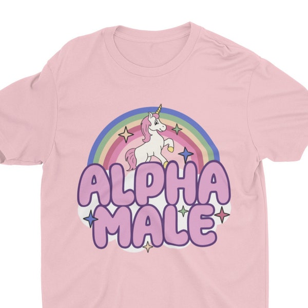 Ironische alfa mannelijke Unicorn Rainbow, grappige Unisex tshirt, Bella canvas Tee, grappig shirt, grappige Graphic Tee, offensief shirt, raar shirt