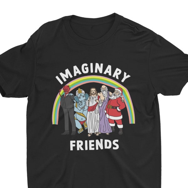 Denkbeeldige vrienden, grappig religie shirt, sarcastisch shirt, wetenschap shirt, anti religie parodie shirt, grappig Goth shirt, ironisch shirt, satire
