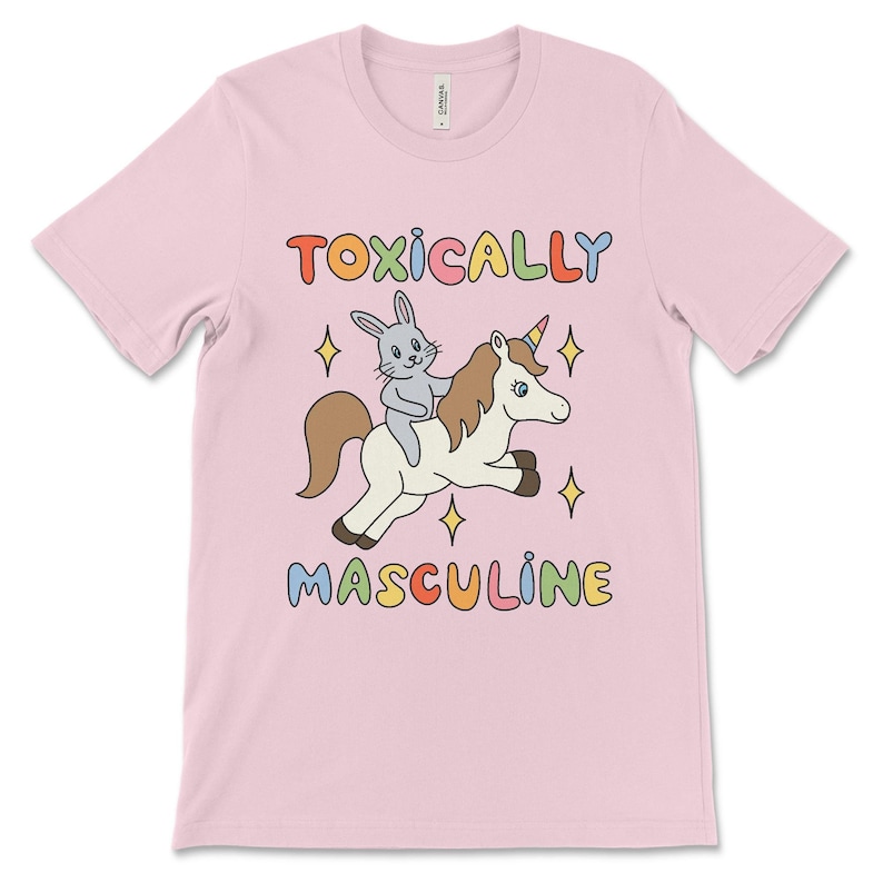 Funny graphic tee featuring the phrase "Toxically Masculine," delivering an ironic and satirical take on toxic masculinity.