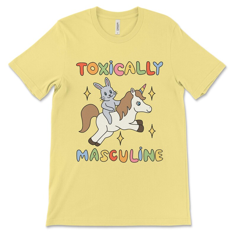 Funny graphic tee featuring the phrase "Toxically Masculine," delivering an ironic and satirical take on toxic masculinity.