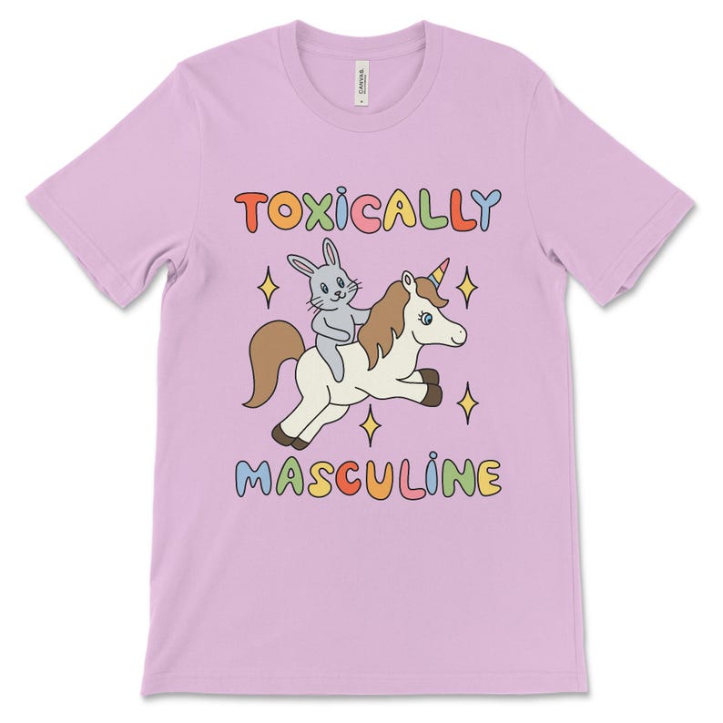 Funny graphic tee featuring the phrase "Toxically Masculine," delivering an ironic and satirical take on toxic masculinity.