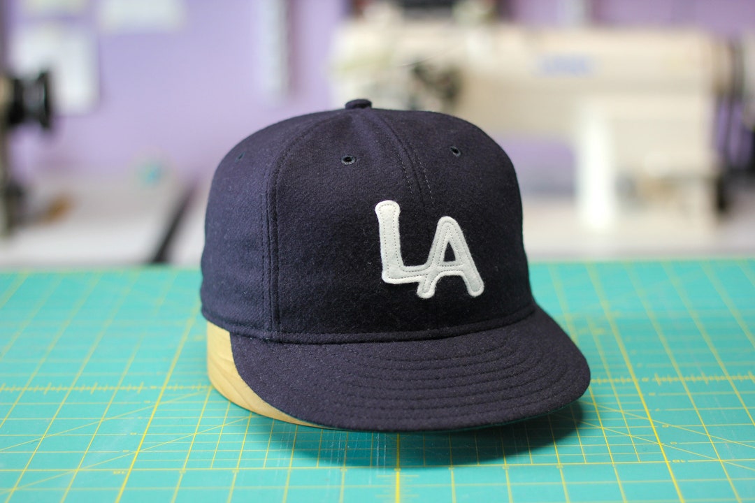 Navy Wool Flannel Baseball Cap Handmade Lightweight Fitted Snapback Sizes Available up to Xxl ...