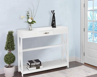 Entryway Table, White, Console Table, Modern, Sofa Table, Console Sofa Table, Entryway Console Table