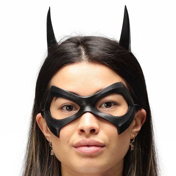 Bat Girl Black Mask and Ears Knights Womens Cosplay Costume