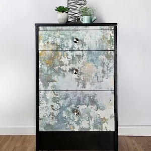 Patina Bedside Drawers: Upcycled Chest with Hairpin Legs