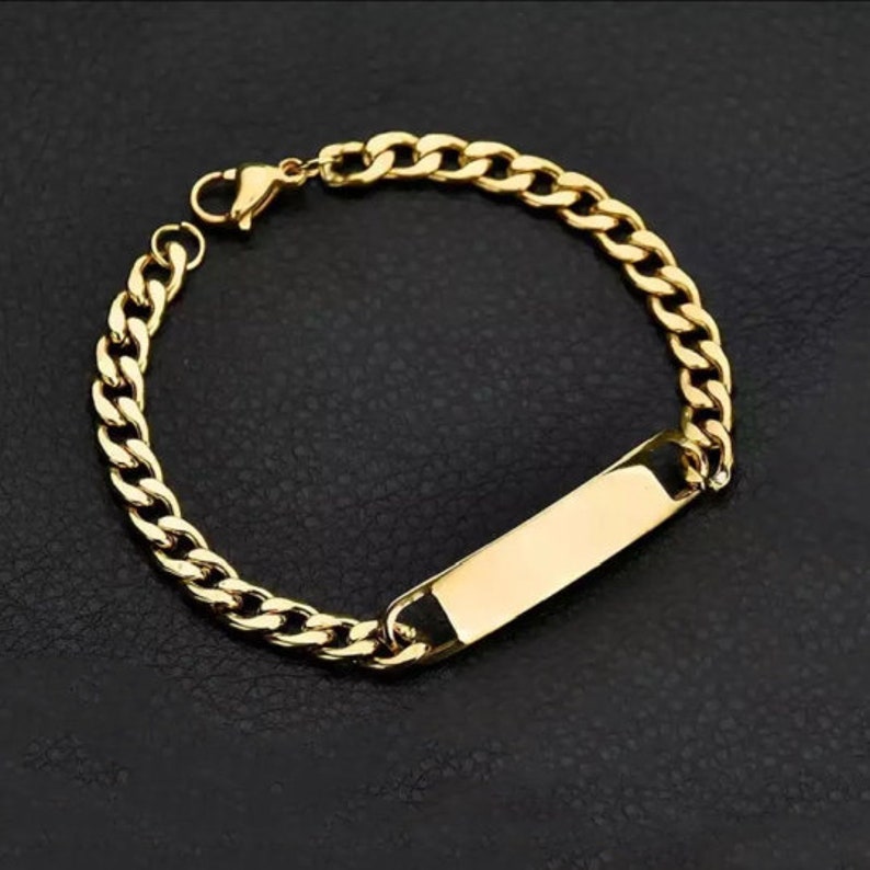 Engraved large men's chain bracelet, personalized men's bracelet, personalized men's bracelet, engraving men's bracelet, birthday gift image 5