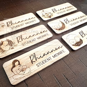 Gorgeous Fine Art Midwifery Name Badges. Midwife, Student Midwife, Doula, Doctor, Nurse, Lactation Consultant