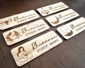 Gorgeous Fine Art Midwifery Name Badges. Midwife, Student Midwife, Doula, Doctor, Nurse, Lactation Consultant